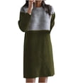thumbnail image 2 of Gspmoly Robes d'Été, Mode Femmes Été Décontracté Ample Manches Longues Uni à Empiècements Robe Patchwork Robe de Cocktail Liquidation, 2 of 5