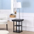 thumbnail image 5 of Brightech Madison Side Table with Lamp Set of 2 - LED Desk Lamp with USB Port, Bedside Reading Lamp, Modern End Table with Floor Lamp for Bedroom, Living Room, Office - Black with White Shade, 5 of 6
