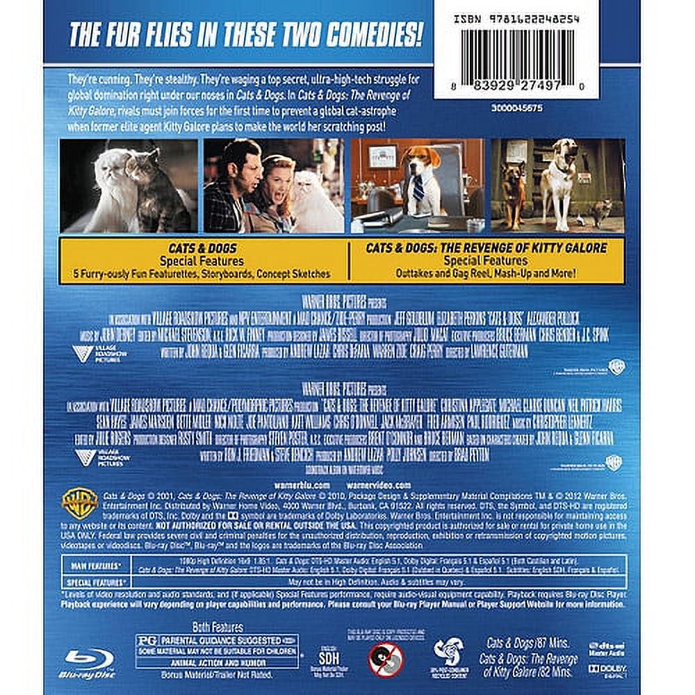 Warner Bros., Blu-ray Double Feature, Cats & Dogs 1-2, 338 mins