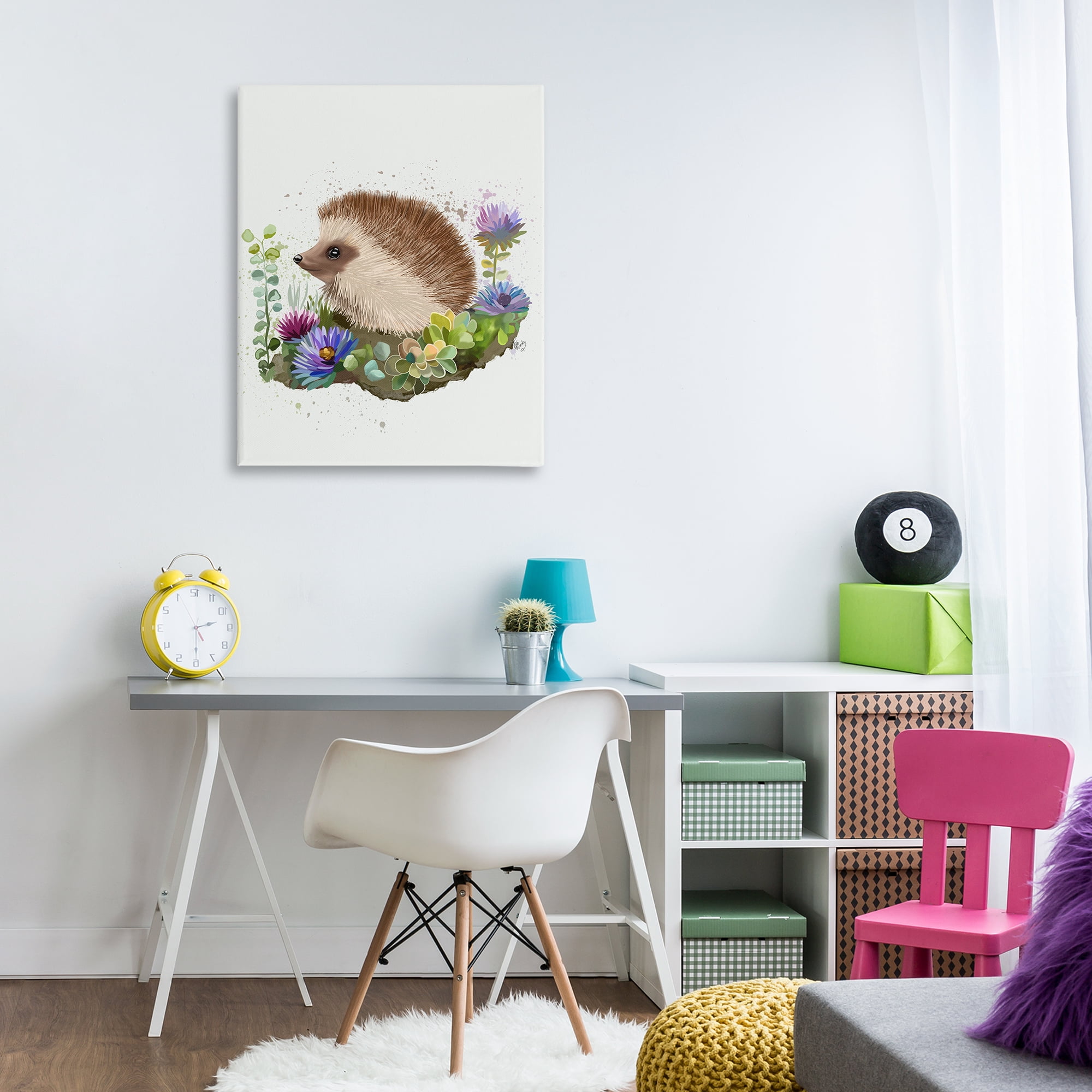 Stupell Industries Hedgehog in Garden Animals & Insects Painting Gallery Wrapped Canvas Art Print Wall Art, 30 x 40
