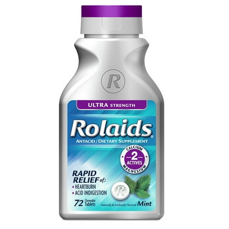 Rolaids Ultra Strength Antacid Chewables Tablets, Mint - 72 Ea, 3 Pack