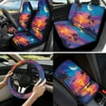 thumbnail image 2 of Yuyamidu Hawaii Seaside Auto Seat Cover Set of 13 Sunset Steering Wheel Cover Seatbelt Pad Armrest Cover Pad Cup Holders Lip Balm Sleeve Keychain for SUV Van Truck, 2 of 6