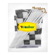 25pcs Sports Events Flags Checkered Race Flags Polyester Flags Match Party Waving Flags with Sticks