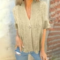 thumbnail image 2 of Kaemgyyd Cardigan Sweaters for Women Lightweight Half Sleeve Crochet Knit Knit Cardigan Loose Fashion Summer Cover up with Button, 2 of 7