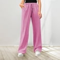 thumbnail image 2 of Women's Casual Loose Fit High Waist Drawstring Pants With Side Pockets, 2 of 6