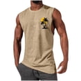 thumbnail image 3 of DIOAZUD Tank Tops Men Graphic Crew Neck Sleeveless Shirts Loose Fit Lightweight Tank Top Hawaiian Casual Tanks Khaki XXL, 3 of 6