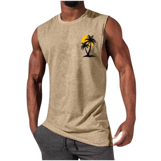 Pullover de Moda Casual para Hombres Cuello Redondo sin Mangas Suelto Primavera Y Verano
