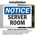 thumbnail image 3 of (2 Pack) Server Room OSHA Notice Sign 7 Inch X 5 Inch Vinyl Label Decal Sticker Weather Resistant, UV Protected for Workplace, Business, and Construction Site, Made in the USA, 3 of 7
