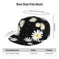thumbnail image 6 of Haiem Daisies Flowers Classic Snapback Cap Flat Bill Hat Baseball Cap Adjustable Size Cotton Dad Hat, 6 of 9