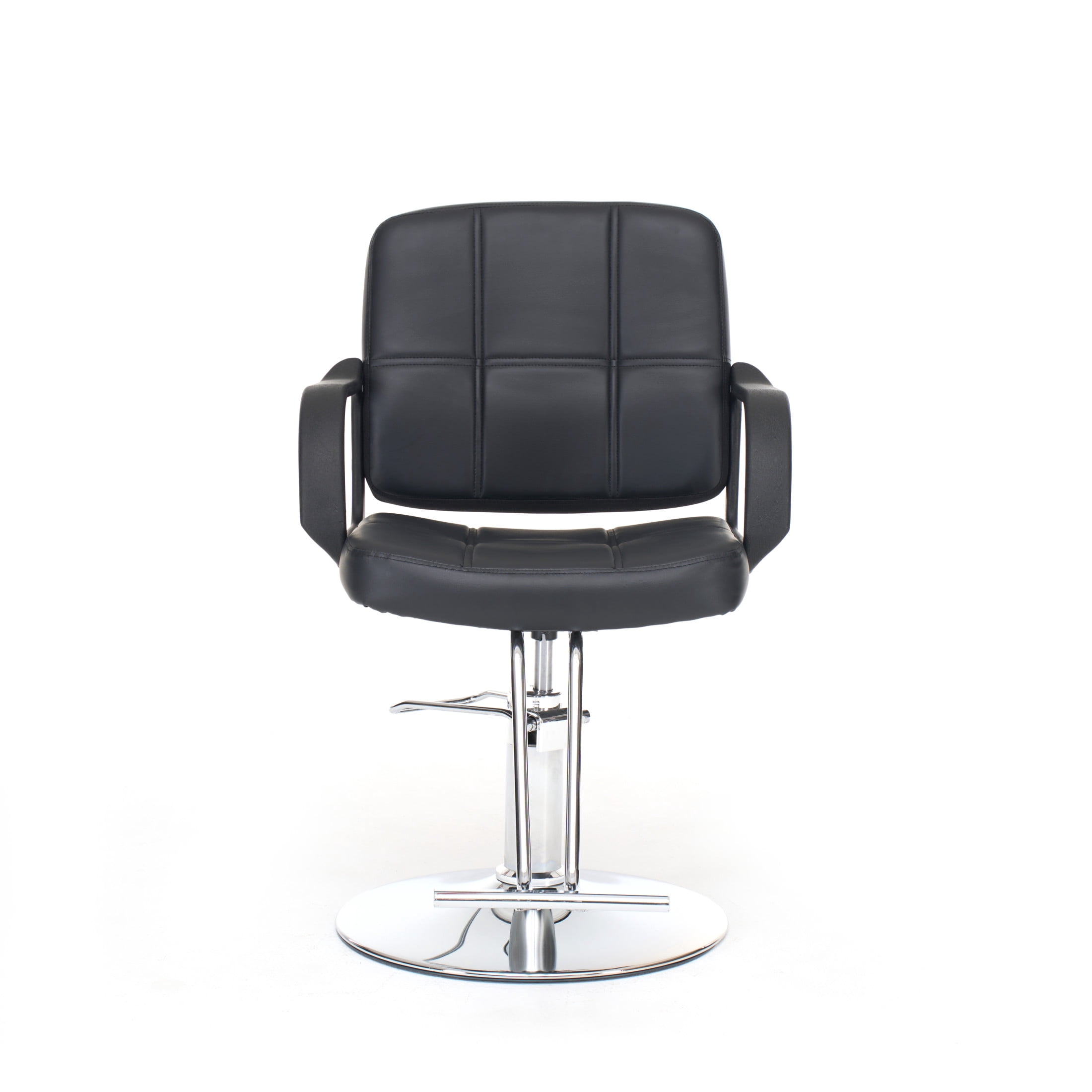 Noble House 360° Swivel Barber Chair, Hydraulic Height Adjustable, PU Upholstery, Black + Chrome