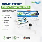 DenSureFit Denture Reline Kit for Upper Denture, 3-6 Month Soft Silicone Dentures Repair Set to Refit and Tighten, Easy to Use Reline Set with Larger Primer and Applicators for Comfortable Fit