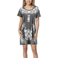 thumbnail image 2 of Daeful Robe Midi Femme Col Rond Été Plage Robe de Soirée Manches Courtes Tunique Décontractée Gris 3TG, 2 of 5
