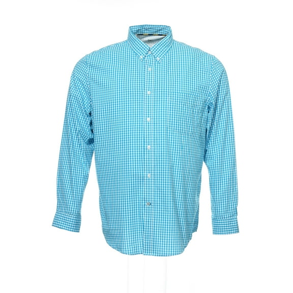 Club Room Blue Window Pane Button Down Shirt Sport , Size 2XLarge