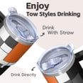 thumbnail image 4 of 20oz Geometric Textured Insulated Tumbler, Stainless Steel Double Wall Travel Coffee Mug with Handle Leak Proof Lid, 4 of 5