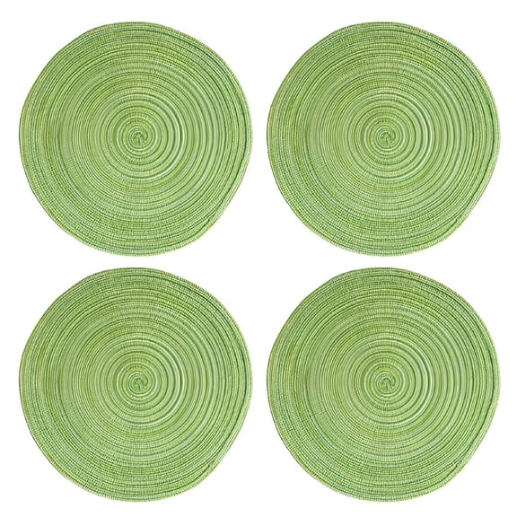 ACDANC Weave Mat Round Hot Pads for Kitchen Potholders for Hot Dishes/Pot/Bowl/Hot Pot (4 Pack) - Seaweed Green