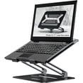 thumbnail image 1 of Adjustable Laptop Stand Ergonomic with Rotating Base Foldable & Portable Laptop Riser Compatible with MacBook Dell HP Lenovo and Other Laptops (Silver), 1 of 9