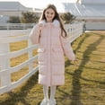 thumbnail image 3 of Efsteb Girls Winter Coats Long Sleeve Hooded Puffer Jackets Parka Casual Warm Long Windbreaker Coats Kids Fashion Outerwear (Pink,9-10 Years), 3 of 9