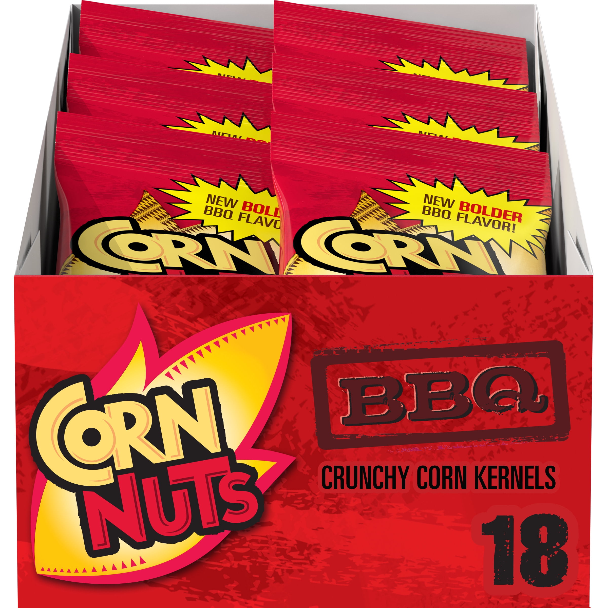 Corn Nuts BBQ Crunchy Corn Kernels, 18 ct Box, 1.7 oz Packs Walmart