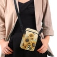 thumbnail image 4 of HELLHERO Sunflowers and Bee Adjustable Strap Sling Bag with 2 Zippers Polyester 4.33"x1.97"x7.09" for Adults, 4 of 7