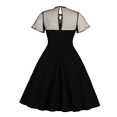 thumbnail image 2 of IBTOM CASTLE Women's Vintage 1950s Cocktail Party Polka Dots Prom Audrey Tea Dress Retro Swing Hepburn Party Gown 3XL Black, 2 of 8