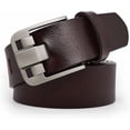 thumbnail image 5 of Cinturones para hombres grandes y altos, cinturón de cuero para hombre para jeans casuales, vestido de trabajo, todos los tamaños 28"-64" negro marrón ancho 1.45", 5 of 5
