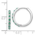 thumbnail image 4 of Primal Gold 14 Karat White Gold Diamond and Emerald Hinged Hoop Earrings, 4 of 4