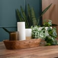 thumbnail image 6 of Wooden Dough Bowl – Handmade Decorative Bowls for Home Decor, Bathroom, Kitchen Counter & More - Acacia Wood Large Dough Bowl Fits Cosmetics, Keys & Other Knick Knacks – Great Boho Home Decorations, 6 of 9