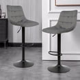 thumbnail image 2 of Juego de 2 Taburetes de Bar, Ajustable en Altura y Giratorio 360°, Taburete de Cocina con Asiento de Terciopelo Bien Acolchado - Gris esquí esquí Gafas de esquí, 2 of 5
