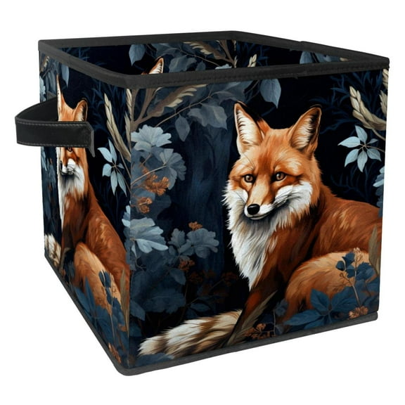 Fox Foldable Cube Organizer with Handle, 10.8"x10.5"x10.6", Large Capacity Storage Cubes, Storage Bin, Storage Containers