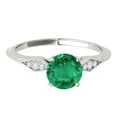 thumbnail image 2 of Mauli Jewels Rings for Women 0.85 Carat Diamond And Emerald Ring 4-prong 14K White Gold, 2 of 7