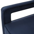 thumbnail image 5 of Velvet Accent Chair, Mid Century Reading Chair with Open Armrests, Single Sofa Arm Chair with Solid Wood Legs for Living Room, Bedroom, Office, Navy Blue, 5 of 7