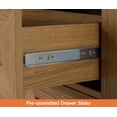 thumbnail image 5 of WAMPAT 94.5"W Large TV Stand,3-in-1 Farmhouse Entertainment Center with Storage Barn Door Cabinet,TV Console Table With Media Cabinet and Drawers for Living Room,Bedroom,Walnut, 5 of 8