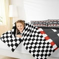 thumbnail image 4 of jejeloiu Racing Track Bedding Comforter Set,Speed Sport Game Twin Comforter Sets,Black White Plaid Bedding Set For Teens,Luxury Bedroom Decor Reversible,2pcs, 4 of 8