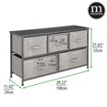 thumbnail image 3 of mDesign Wide Storage Dresser Furniture with 5 Fabric Drawers, Black/Dark Gray, 3 of 8