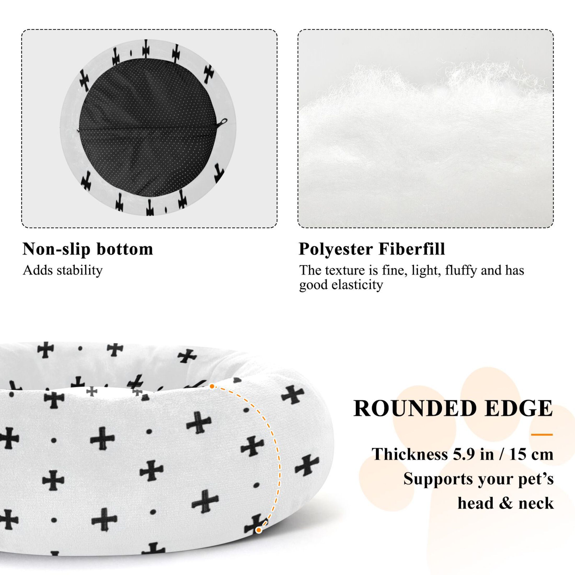 Pet Bed Pet Mat Cozy Removable & Washable Comfort For Cats And Dogs Small Cross Icons