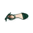 thumbnail image 4 of BLISSFUL STEP Women's Shoes Faux Suede Lace Up Open Toe Kitten Heel Cushioned Footbed Sandals  Green 6, 4 of 8