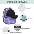 thumbnail image 4 of Butterfly and Dandelion Purple Pattern Backpack for School, Cute School Bag with Adjustable Shoulder Straps and Padded Back, 15.3"x11"x7.1", 4 of 5
