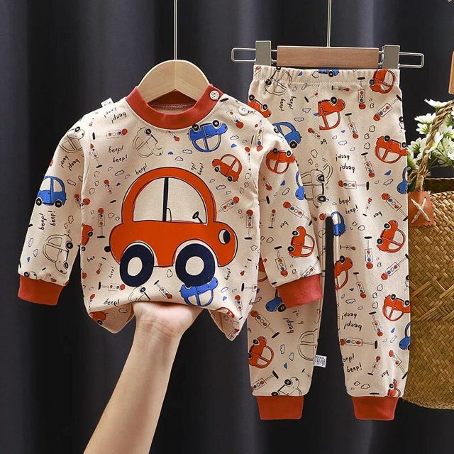 Conjunto de pijama para niños y niñas, camiseta de manga larga con estampado de dibujos animados, Tops con pantalones, ropa de dormir para otoño, novedad de 2023
