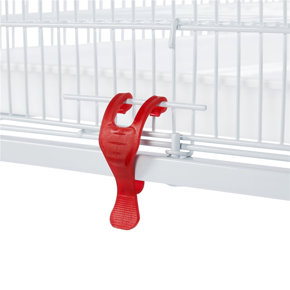 Renwick 47"H Rolling Stand Flight Metal Bird Cage with Slide-Out Tray for Small Birds, White