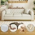 thumbnail image 4 of Wiilayok 84" Velvet Luxury 3 Seat Sofa, Mid-Century Classic Chesterfield Sofa Couch With Button Tufted,Golden Lines for Living Room,Beige, 4 of 7