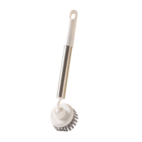 Stiff Bristle Brush for Cleaning Long Handle 28cm, Hard Bristle Cleaning Brush with 360 Rotating Head, for Pots, Tiles, Bathtubs, Kitchen and Bathroom