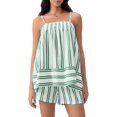 thumbnail image 1 of Ensemble de Pyjama Rayé Y2K pour Femmes, 2 Pcs, Camisole, Hauts Babydoll et Boxeurs Rayés Assortis, Ensemble de Détente, 1 of 7
