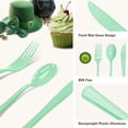 thumbnail image 6 of 150 PCS Sage Green Plastic Silverware Heavy Duty Mint Green Utensil Sets Include 50 Disposable Plastic Forks, 50 Knives, 50 Spoons for Birthday, Baby Shower, Picnic, Spring Party, Wedding, 6 of 7