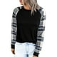 thumbnail image 1 of Casual Cuello Redondo Túnica Top Suelta Mujer Raglan Manga Larga Blusa Camisas para Uso Diario Negro XXL, 1 of 6