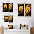 thumbnail image 4 of Designart "Yellow Black Rose gracefulness II" Flowers Framed Wall Art Set Of 2 - Yellow Floral Framed Canvas Set For Living Room Decor, 4 of 7