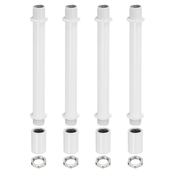 Uxcell Lighting Downrod 4 Inch Long M10 Threaded Extension Rod Lighting Fixtures White 4 Set