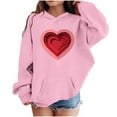 thumbnail image 2 of Girls Valentine's Day Hoodie Pink 3D Heart Graphic Oversized Pullover Sweatshirt for Kids,Size 3-4 T, 2 of 5