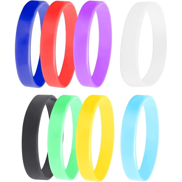 HUGFEGWE 24 Pcs 4” Assorted Colors Rubber Bands Long Lasting Wrapping Bands for Bottle, Wallet, Notebook, 8 colors CJB91-55683