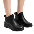 thumbnail image 2 of Domuza Men's Short Ankle PVC Rain Boots, Waterproof Soft Slouch Platform Galoshes, Non-Slip Wear Resistant Flat Rubber Shoes, Fashion Casual Footwear Black 8 (EU-41), 2 of 4