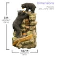 thumbnail image 5 of Alpine Corporation 20" x 16" x 36" Outdoor Polyresin Bears Rainforest Corded Electric Fountain, Brown, 5 of 11